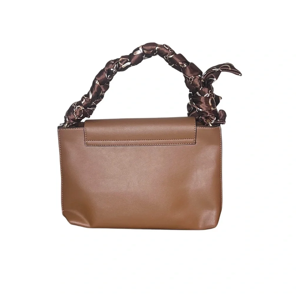 Nicole Miller Brown Satchel with Scarf Handle